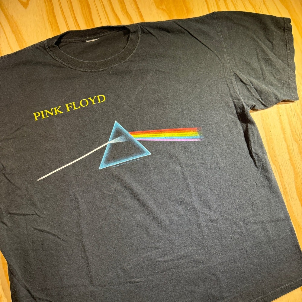 Pink Floyd Men Dark Side Of The Moon Prism Double Sided Graphic T-Shirt Black XL